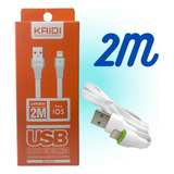 Cabo Usb Kaidi Para Celular iPhone 8 Xr 11 12 13 14 Pro 2m