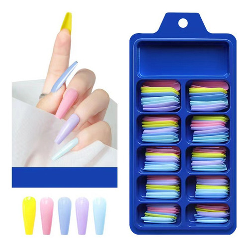 100 Tips Coffin Ballerina Para Uñas Postizas Nails Art Sets