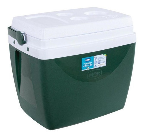 Caixa Térmica 34l Verde Escuro Com Alça E Porta Copos - Mor