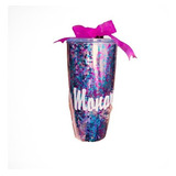 Vaso Gliter 800 Ml Personalizado Reusable Popote 