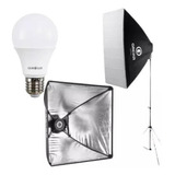 Kit Softbox Greika  50x70 Tripés 2 M 1 Lâmpada Led Bulbinho