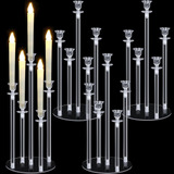 Layhit 4 Juego Candelabros Candelabros, Candelabro Acrílico 