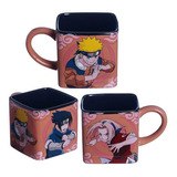 Caneca Naruto Sasuke Sakura Time 7 Cubo Cerâmica Oficial Viz