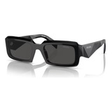 Gafas De Sol Prada, 16k08z 54, Marco Negro, Varilla Negra, Lente Gris Oscuro, Diseño Irregular