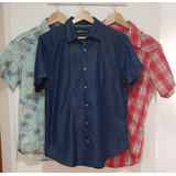 Lote De 3 Camisas De Hombre M/corta Impecables