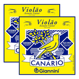 Kit 2 Encordoamentos Giannini Canario Violão Aço Inox 