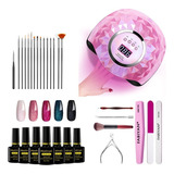 Kit De Lámpara De Uñas Profesional 248w/60 Led Uv Sun + Base