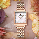 Relojes Cuadrados De Cuarzo Impermeables Para Mujer Reward Color Del Fondo Rose Black