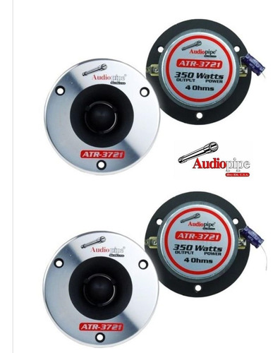 Audiopipe 2 Pares De Tweeters Super Bullet De Titanio De 350