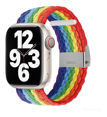 Correa Nylon Trenzado +hebilla Para Apple Watch Todas Series