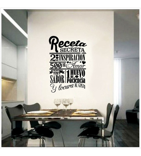 Vinilo Pared Frases Cocina Decoración Wall Stickers