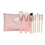 Brochas Set X8 Fascino Make Up Pink Gold Color Rosa