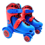 Patins 4 Rodas Infantil Retro Azul Menino Roller Skate 27/30