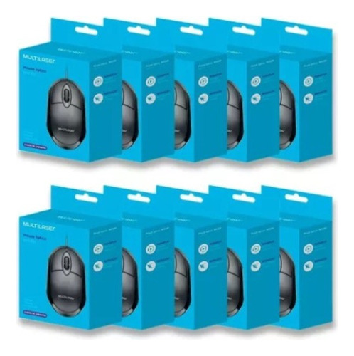 Mouse Para Pc Óptico Usb 1200dpi Atacado/revenda Kit Com 10