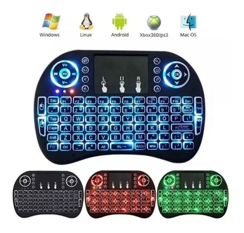 Mini Teclado Inalámbrico Airmouse Android Smart Tv Iluminado