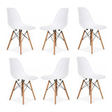 Sillas Eames Blancas Comedor Base Madera Pack X6 Ct