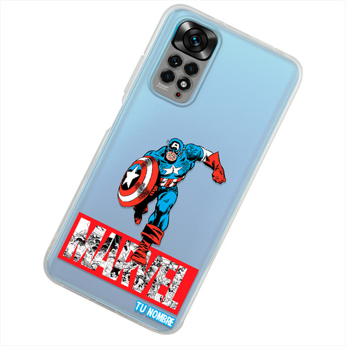 Funda Para Xiaomi Capitán América Marvel Con Tu Nombre