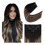 Extensiones Naturales Cabello 100gr 20in Balayage Negro A Ca