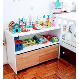 Mueble Organizador De Juguetes Baules Con Ruedas Montessori 