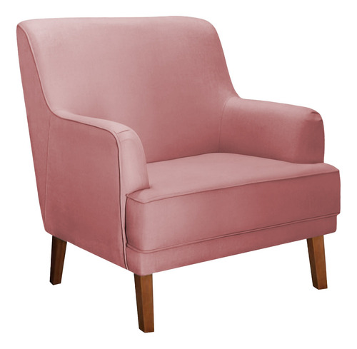 Poltrona Estofada Milena Suede Rose - Am Interiores