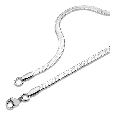 Collar Cadena Chata Aplanada, Fina, Vibora Acero Quirurgico Color 50 Cm | MercadoLibre