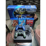 Sony Playstation 4 Slim 500gb + 2 Controles Y 5 Juegos