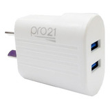 Cargador Celular Adaptador Enchufe Doble Usb Color Blanco