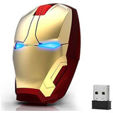 Ratón Ergonómico Para Pc, Inalambrico | Iron Man/dorado