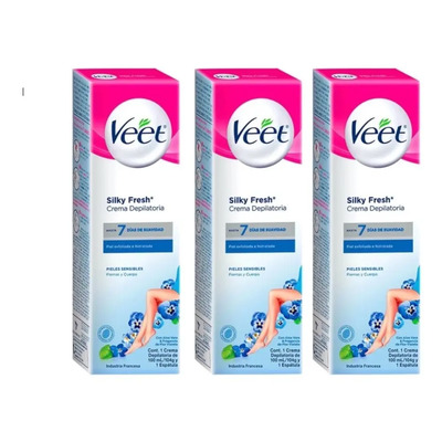 Crema Depilatoria Veet Corporal Piel Sensible 100ml 3 Piezas | Envío gratis