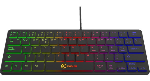 Teclado Mini Gamer Xinua K1 Luz Rgb Retroiluminado Español