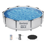 Piscina Bestway 4678l Pro Max Estrutural+filtro 2006l/h+capa