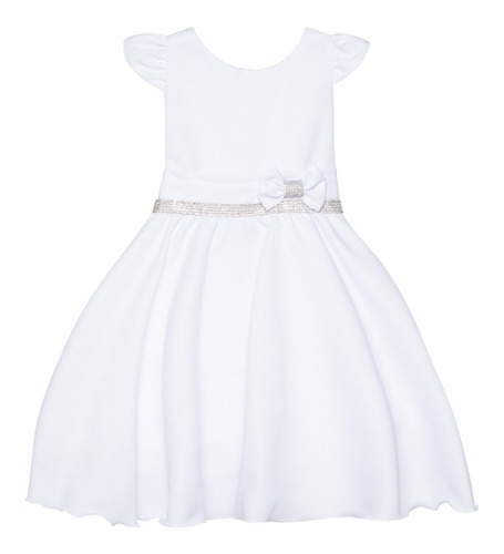 Vestido Infantil Juvenil Manga Cores Variadas Azul Royal Marinho Rosa Pink Vermelho Branco Coral Pedraria Elegante