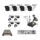 Kit Video Vigilancia 4 Cámaras Hd 720p Con Baluns 500 Gb