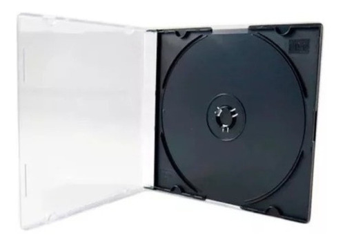 25 Box Cd Acrílica Preto  Slim Caixinha  Para Cd/dvd 