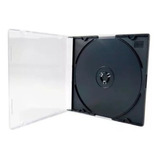 25 Box Cd Acrílica Preto  Slim Caixinha  Para Cd/dvd 