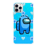 Capa De Celular Among Us Azul Flores Capinha