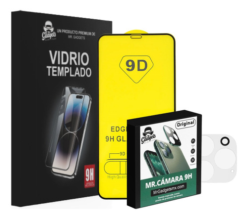 Vidrio Cristal Templado 9d + Mica Cámara Premium Para iPhone