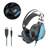 Fone De Ouvido Headset Gamer Pro Fio Com Luz Led P2 P3 Usb