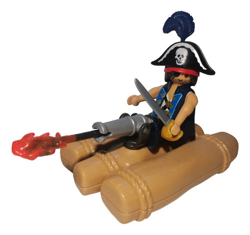 Playmobil Balsa Con Pirata Y Cañon Con Fuego Piratas Bote 