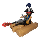 Playmobil Balsa Con Pirata Y Cañon Con Fuego Piratas Bote 