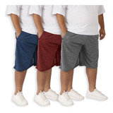 Kit 3 Bermuda Short Masculino Dry Fit Treino Plus Size