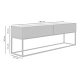 Rack Eros Com Pés De Ferro Cobre Para Tv De 50 Polegadas Cor Branco/cobre