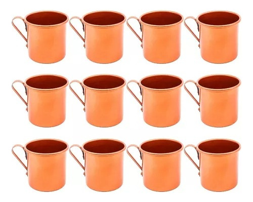 Kit Jogo 10 Caneca Copo Moscow Mule Alumínio Cor Cobre 350ml