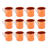 Kit Jogo 10 Caneca Copo Moscow Mule Alumínio Cor Cobre 350ml