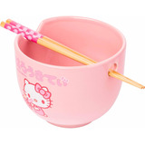 Tazon Para Ramen Sopa Noodles Rosa Hello Kitty Bowl 590ml