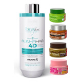 Escova Progressiva Alinha Hair 4d Forever Liss + 4 Mascaras