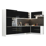 Madesa Cocina Integral Esquinero 546cm Lux Blanco/negro 05