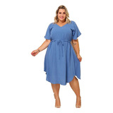 Vestido Plus Size Feminino Longo Grande Evangélica G1