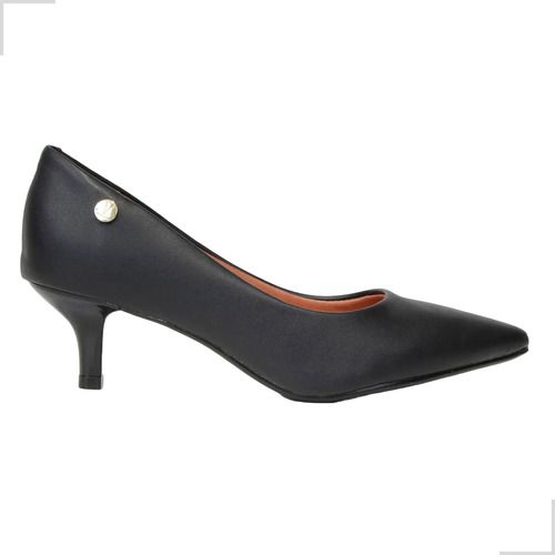 Sapato Scarpin Feminino Vizzano Salto Baixo Pelica