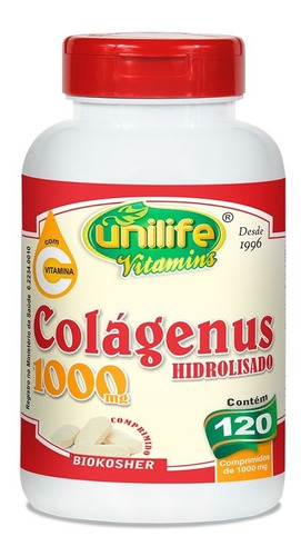 Colágeno Hidrolisado 1000mg 120 Cápsulas Unilife